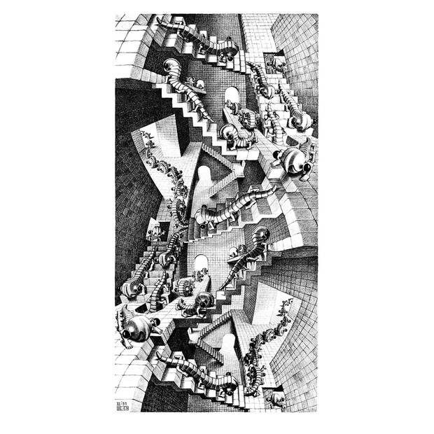 M. C. Escher - Treppenhaus Kunstdruk 45x79cm