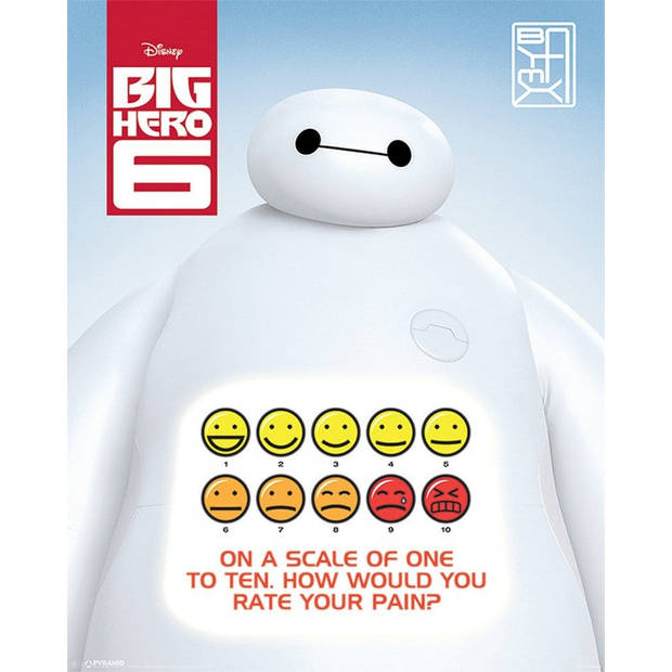 Poster Big Hero 6 Rate Your Pain 40x50cm