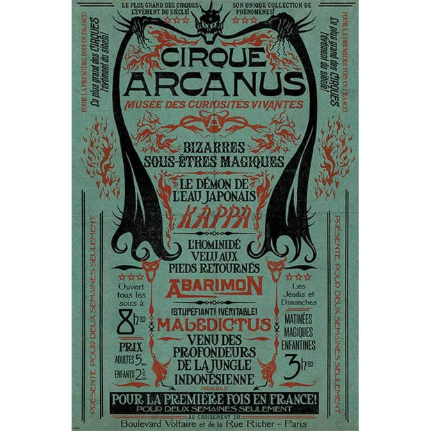 Poster Fantastic Beasts the Crimes of Grindelwald Le Cirque Arcanus 61x91,5cm