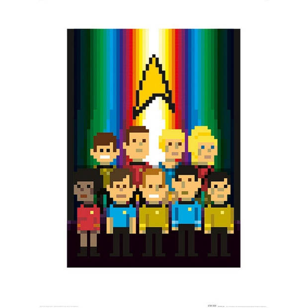 Kunstdruk Star Trek Trexels Original Crew 60x80cm