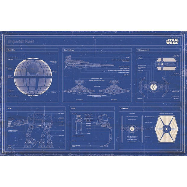 Poster Star Wars Imperial fleet blueprint 91,5x61cm