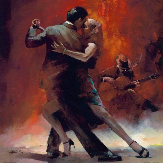 Willem Haenraets - Tango Argentino II Kunstdruk 70x70cm