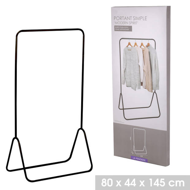Gebor - Stijlvol Industrieel kledingrek - Industriële kapstok - 80x44x145cm – Zwart – Design – Opbergen -