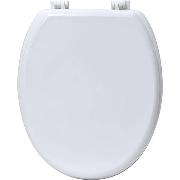 Gebor - Praktische Toiletbril van MDF – Wit – 18inch – 37,5x46cm - WC bril – Badkamer – Toilet - met Kunststof
