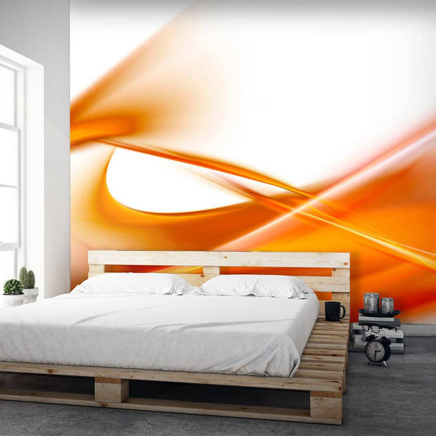 Artgeist Abstractie Oranje Vlies Fotobehang 300x231cm 6-banen