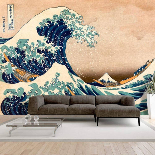 Fotobehang - Hokusai The Great Wave off Kanagawa Reproduction 350x245cm - Vliesbehang