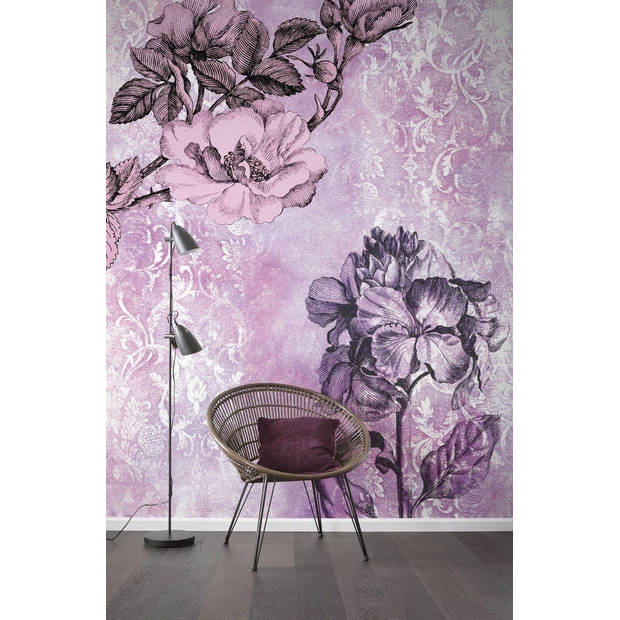 Fotobehang - Baroque Pink 200x250cm - Vliesbehang