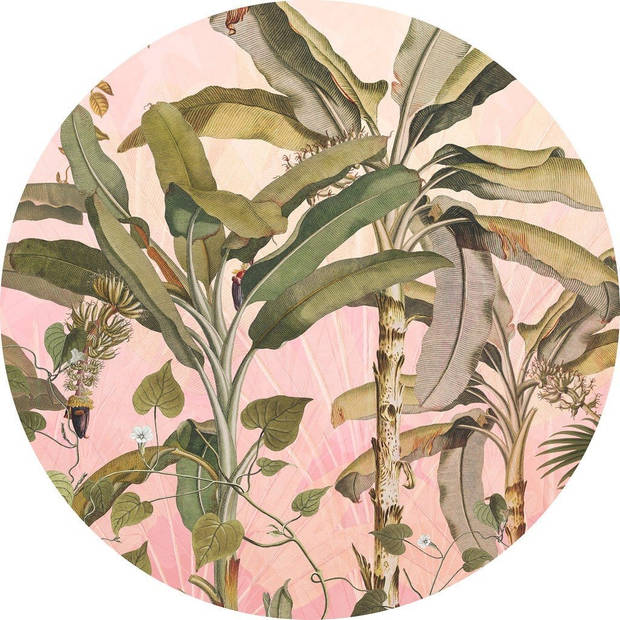 Fotobehang - Botany 125x125cm - Rond - Vliesbehang - Zelfklevend