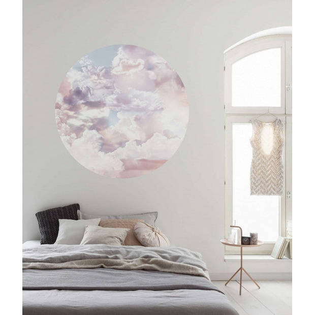 Fotobehang - Candy Sky 125x125cm - Rond - Vliesbehang - Zelfklevend