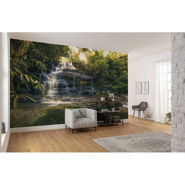 Fotobehang - Golden Falls 450x280cm - Vliesbehang