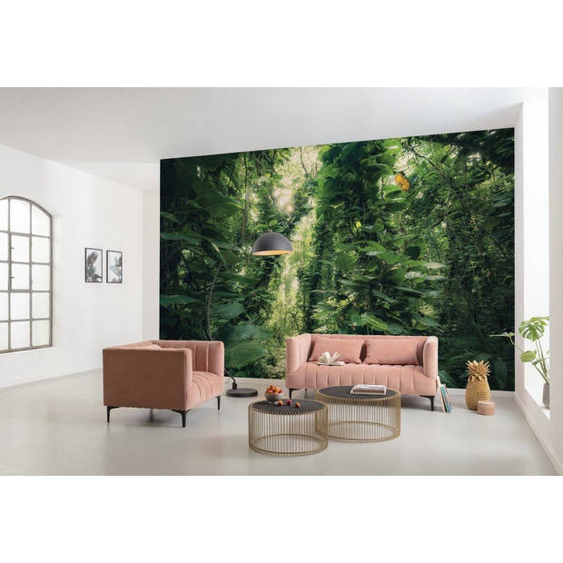 Fotobehang - Green Leaves 450x280cm - Vliesbehang