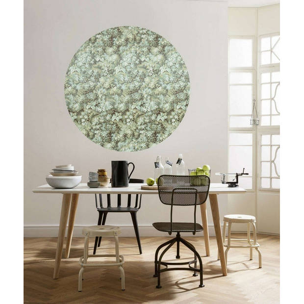 Fotobehang - Greenery 125x125cm - Rond - Vliesbehang - Zelfklevend