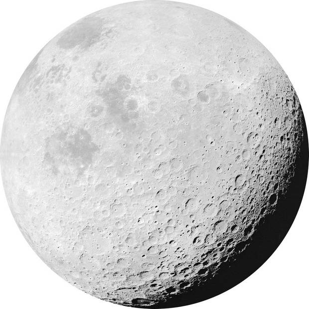 Fotobehang - Luna 125x125cm - Rond - Vliesbehang - Zelfklevend