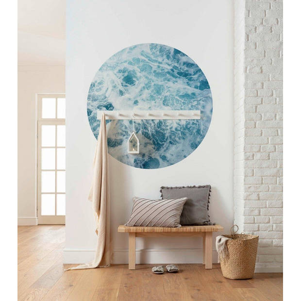 Fotobehang - Ocean Twist 125x125cm - Rond - Vliesbehang - Zelfklevend