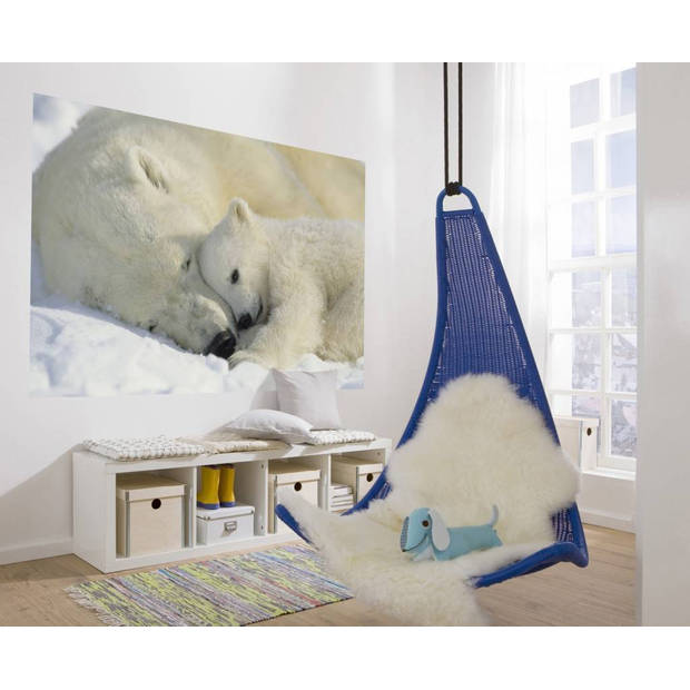Fotobehang - Polar Bears 184x127cm - Papierbehang