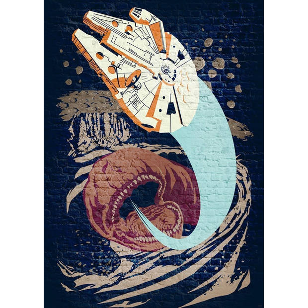 Fotobehang - Star Wars Classic Concrete Asteroid Worm 200x280cm - Vliesbehang