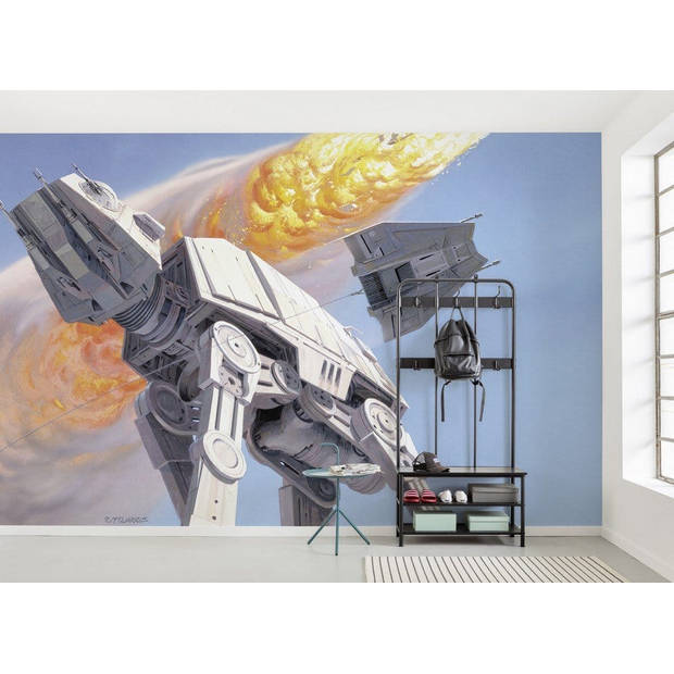 Fotobehang - Star Wars Classic RMQ Hoth Battle AT-AT 500x250cm - Vliesbehang