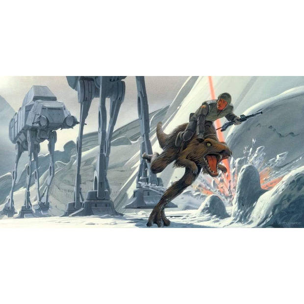 Fotobehang - Star Wars Classic RMQ Hoth Battle Ground 500x250cm - Vliesbehang