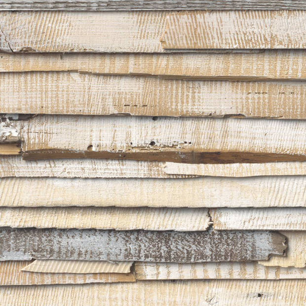 Fotobehang - Whitewashed Wood 368x254cm - Papierbehang