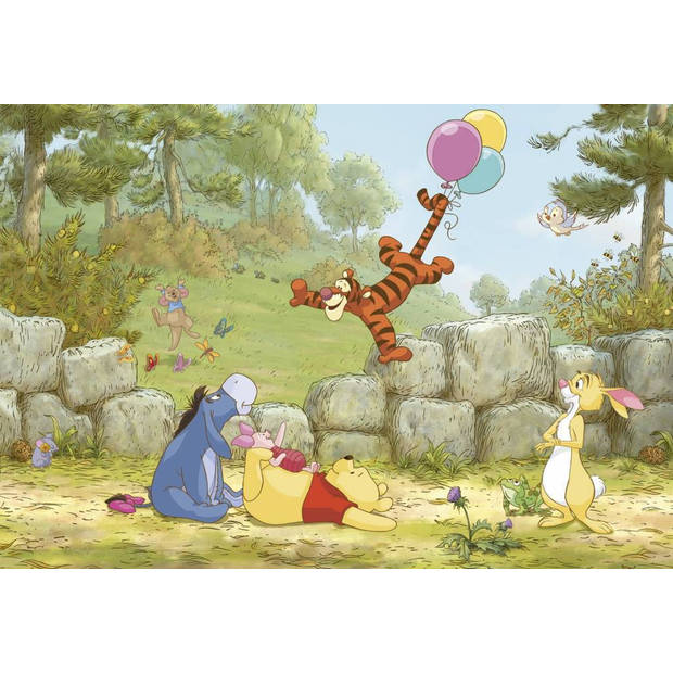 Fotobehang - Winnie the Pooh Ballooning 368x254cm - Papierbehang