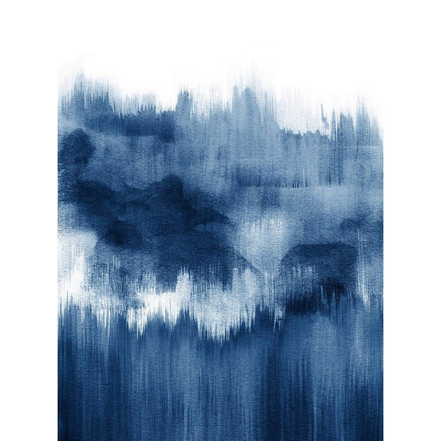 Fotobehang - Brush Strokes Blue 192x260cm - Vliesbehang