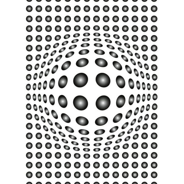 Fotobehang - Dots Black And White 192x260cm - Vliesbehang