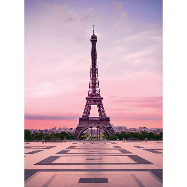 Fotobehang - Eiffel Tower At Sunset 192x260cm - Vliesbehang
