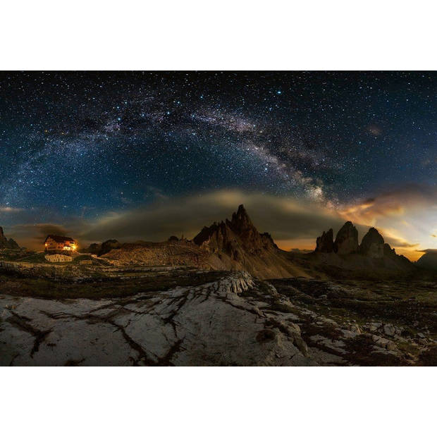 Fotobehang - Galaxy Dolomites 384x260cm - Vliesbehang
