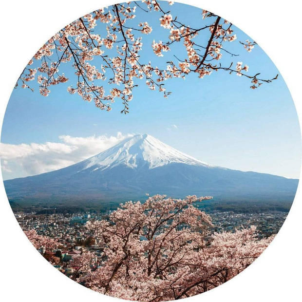 Fotobehang - Mount Fuji in Japan 140x140cm rond - Vliesbehang