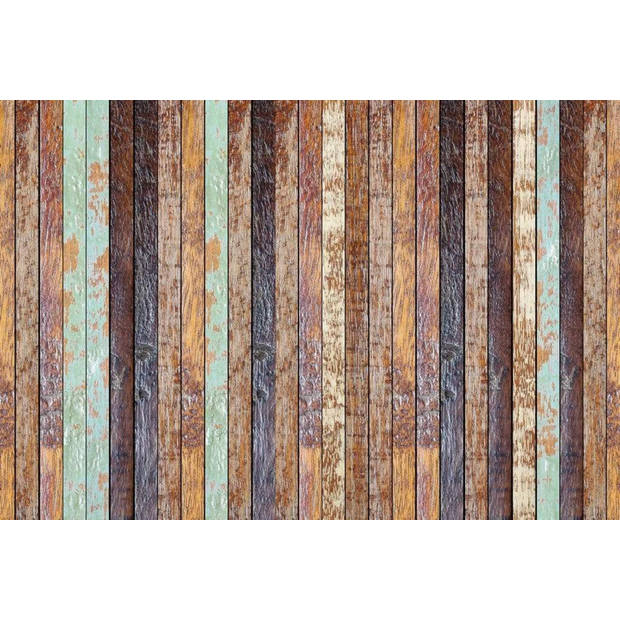 Fotobehang - Vintage Wooden Wall 384x260cm - Vliesbehang