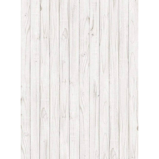 Fotobehang - White Wooden Wall 192x260cm - Vliesbehang