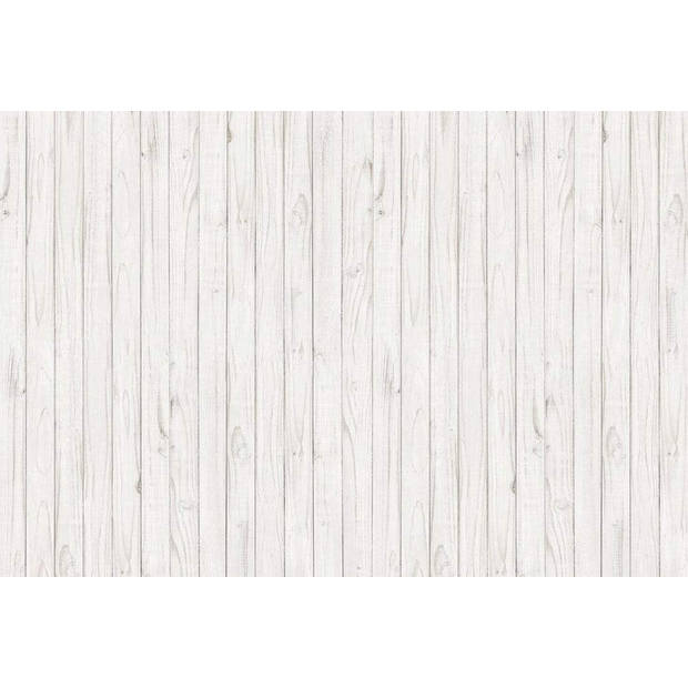 Fotobehang - White Wooden Wall 384x260cm - Vliesbehang