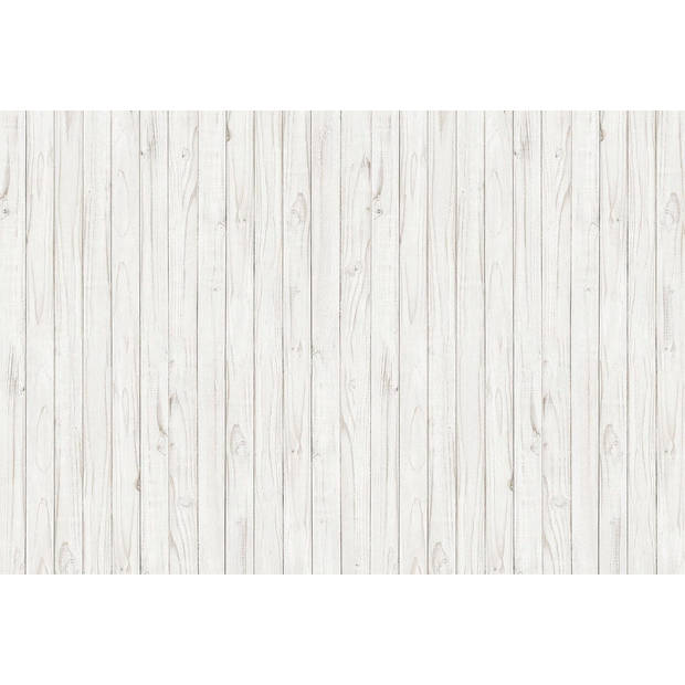 Fotobehang - White Wooden Wall 384x260cm - Vliesbehang