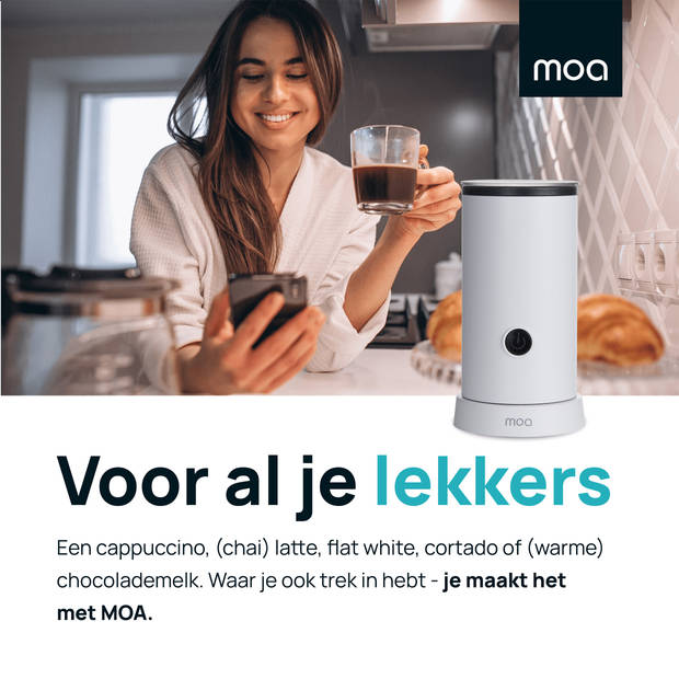 MOA Melkopschuimer Electrisch - BPA vrij - Wit - MF5W