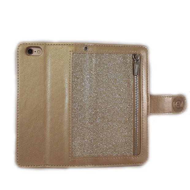 HEM Apple iPhone 12 Mini - Magic Glitter Gold - Leren Rits Portemonnee Telefoonhoesje