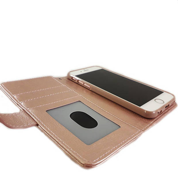 HEM Apple iPhone 12 Mini - Magic Glitter Rose Gold - Leren Rits Portemonnee Telefoonhoesje