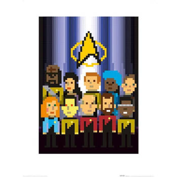 Kunstdruk Star Trek The Next Generation Trexels TNG Crew 60x80cm