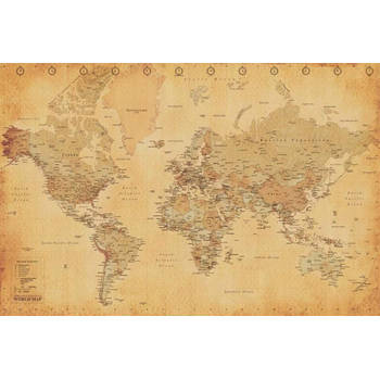 Poster World Map Vintage Style 91,5x61cm