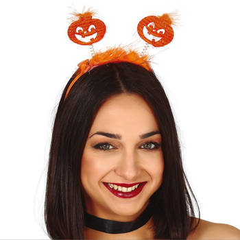 Halloween diadeem - pompoen - one size - oranje&nbsp;- meisjes/dames - Verkleedhoofddeksels