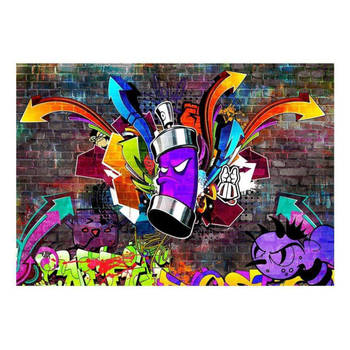 Fotobehang - Graffiti Colourful Attack 100x70cm - Vliesbehang