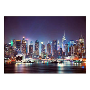 Fotobehang - Night in New York City 100x70cm - Vliesbehang