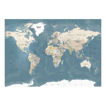 Fotobehang - Vintage World Map 400x280cm - Vliesbehang