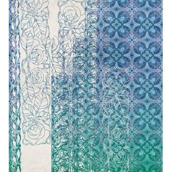 Fotobehang - Art Nouveau Bleu 250x280cm - Vliesbehang