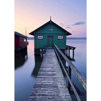 Fotobehang - Das grüne Bootshaus 200x280cm - Vliesbehang
