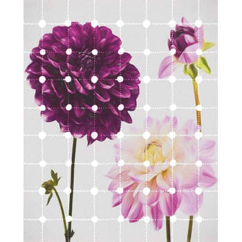 Fotobehang - Flowers and Dots 200x250cm - Vliesbehang