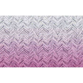 Fotobehang - Herringbone Pink 400x250cm - Vliesbehang