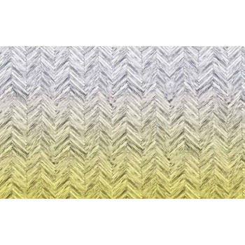 Fotobehang - Herringbone Yellow 400x250cm - Vliesbehang