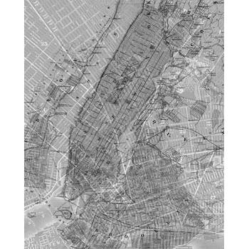 Fotobehang - NYC Map 200x250cm - Vliesbehang