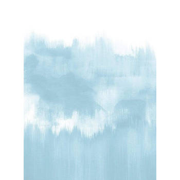 Fotobehang - Brush Strokes Light Blue 192x260cm - Vliesbehang