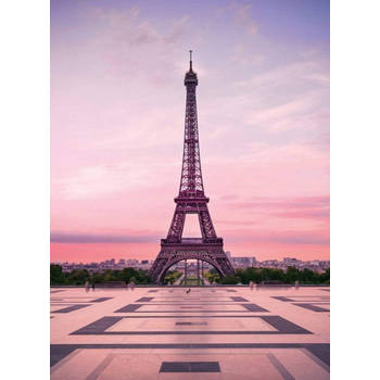 Fotobehang - Eiffel Tower At Sunset 192x260cm - Vliesbehang